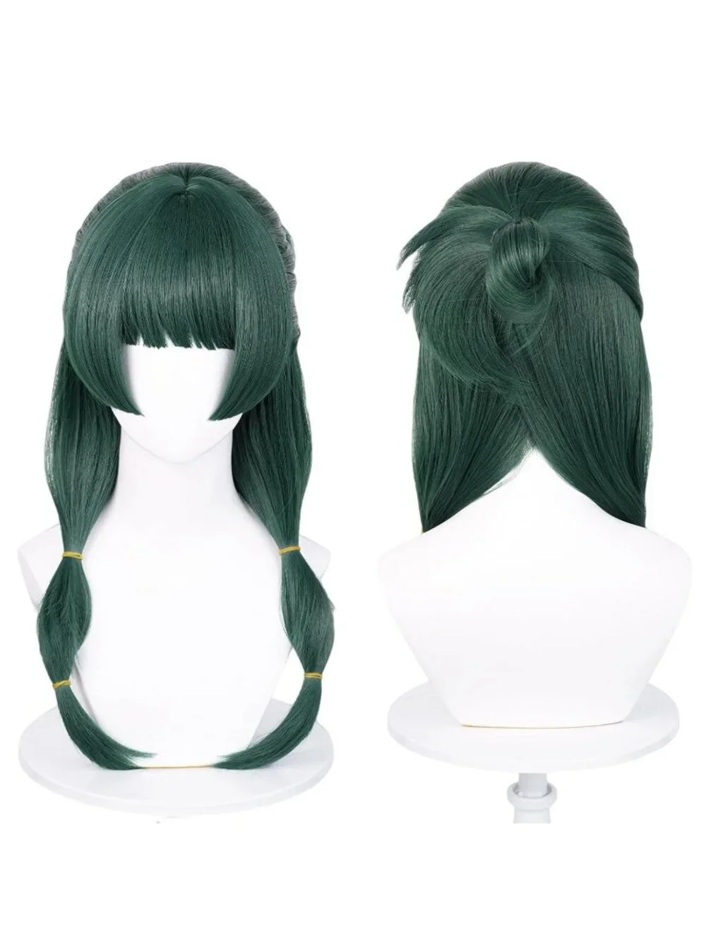 Women's Green Heat Resistant Synthetic Fiber Long Straight Ombre Wigs